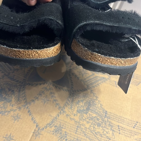Birkenstock Arizona Shearling Suede Leather Size 7 NWT - Picture 10 of 13